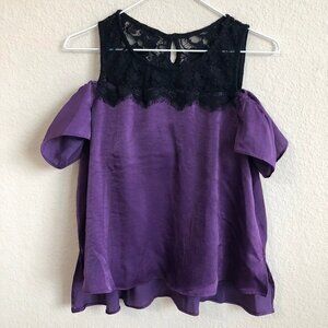 Obsess Purple Top Cold Shoulder